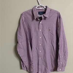 Ralph Lauren Classic Fit Long Sleeve Button Down Flesh Pony Shirt Size XL Purple